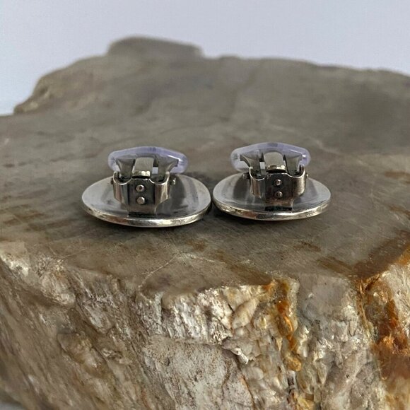 VTG Sterling Silver 925 Southwest Style Thunderbird Round Clip On Earrings - Picture 6 of 16